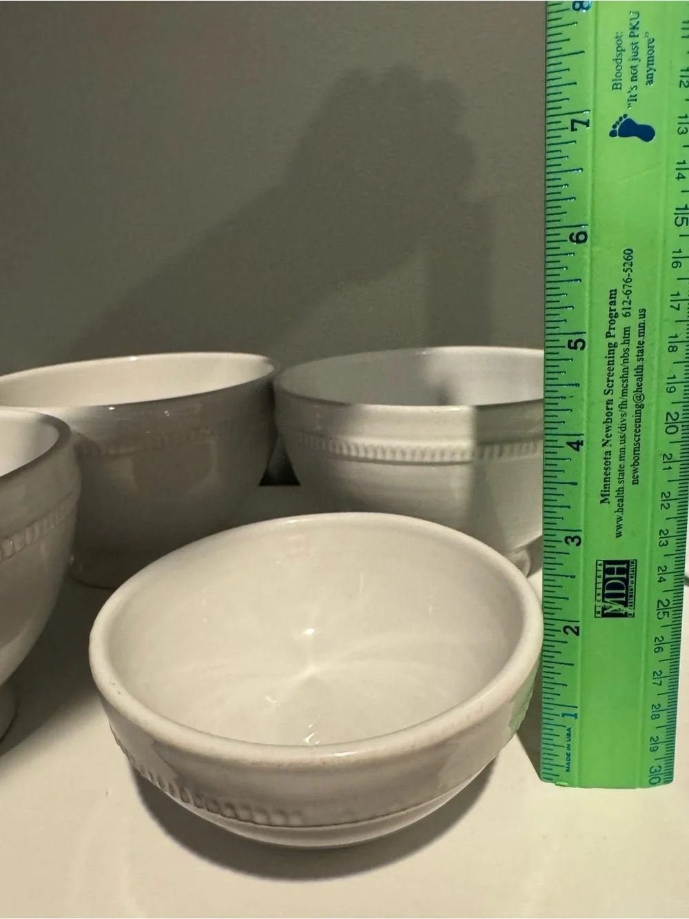 White Ceramic Pottery Barn Dining Bowl and Mug Set - Classic Beaded Design